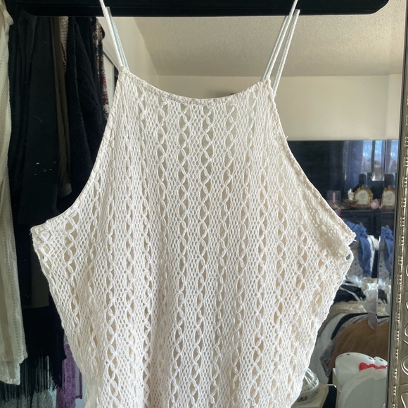 Zara Cream crochet tunic tank top-Large - Picture 3 of 10